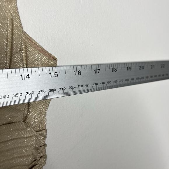 BCBG Max Azria Party Dress 6 Gold Silk Blend Metallic Sequin Waist Balloon Hem - Picture 5 of 12